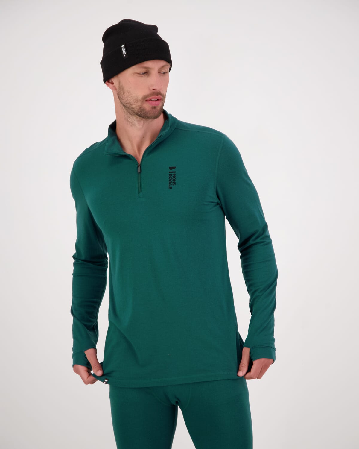 Cascade Merino Flex  1/4 Zip - Evergreen
