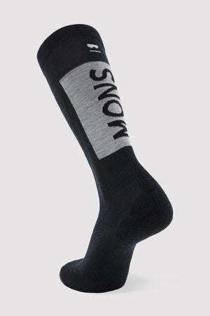 Unisex Atlas Merino Snow Sock - Black