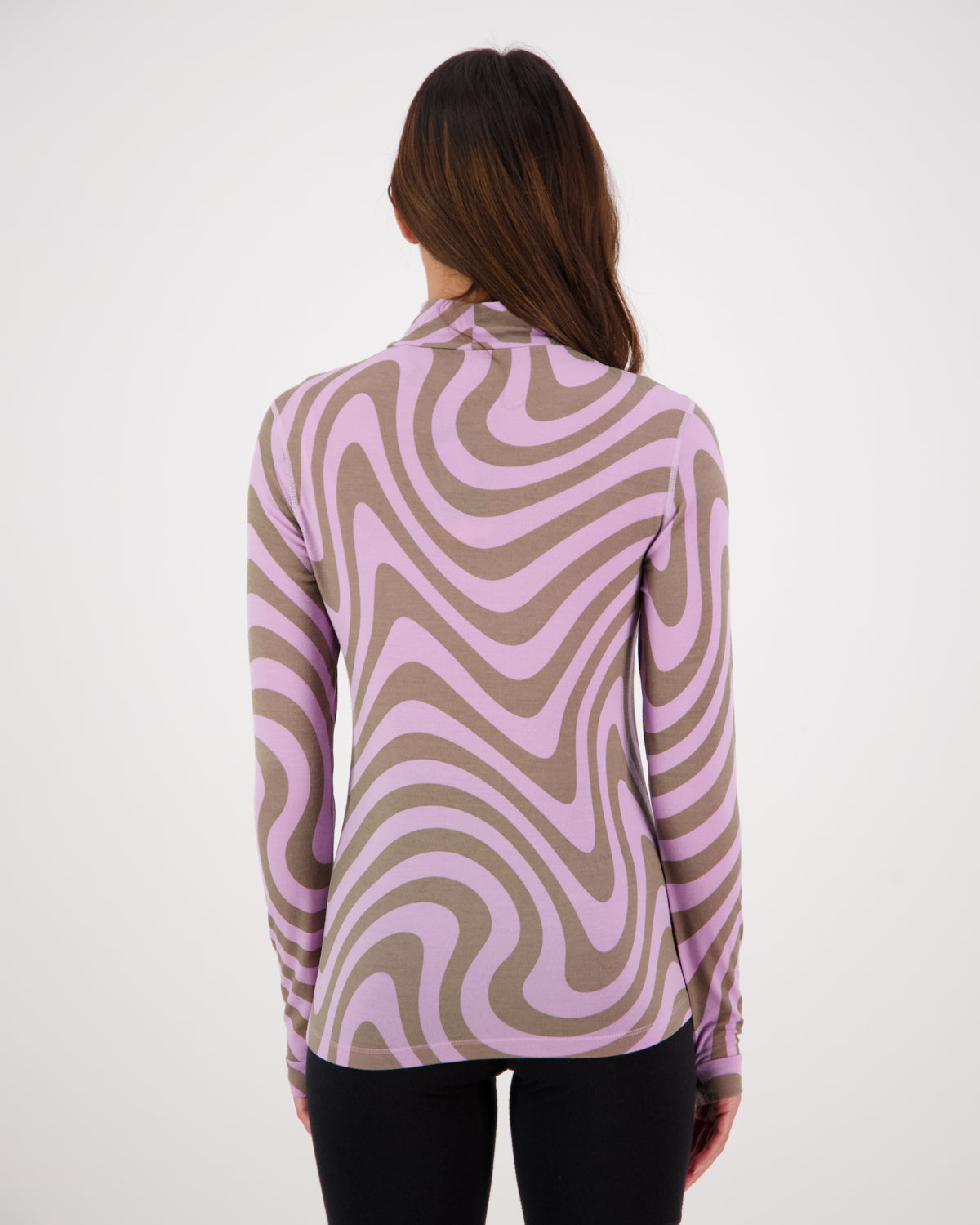 Cascade Merino Flex Mock Neck LS - Blazing Trails