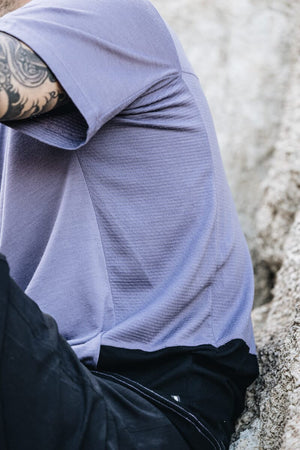 Tarn Merino Shift T-Shirt - Thistle / Black